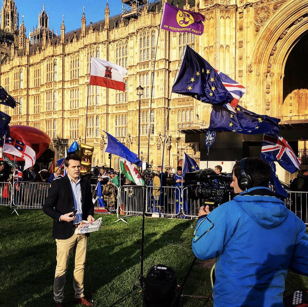 Broadcasting from Parliament during crucial Brexit votes. 