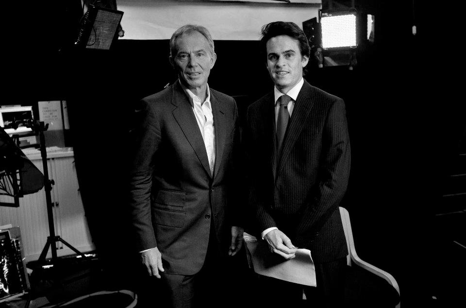 Interviewing former British Prime Minister Tony Blair. 
