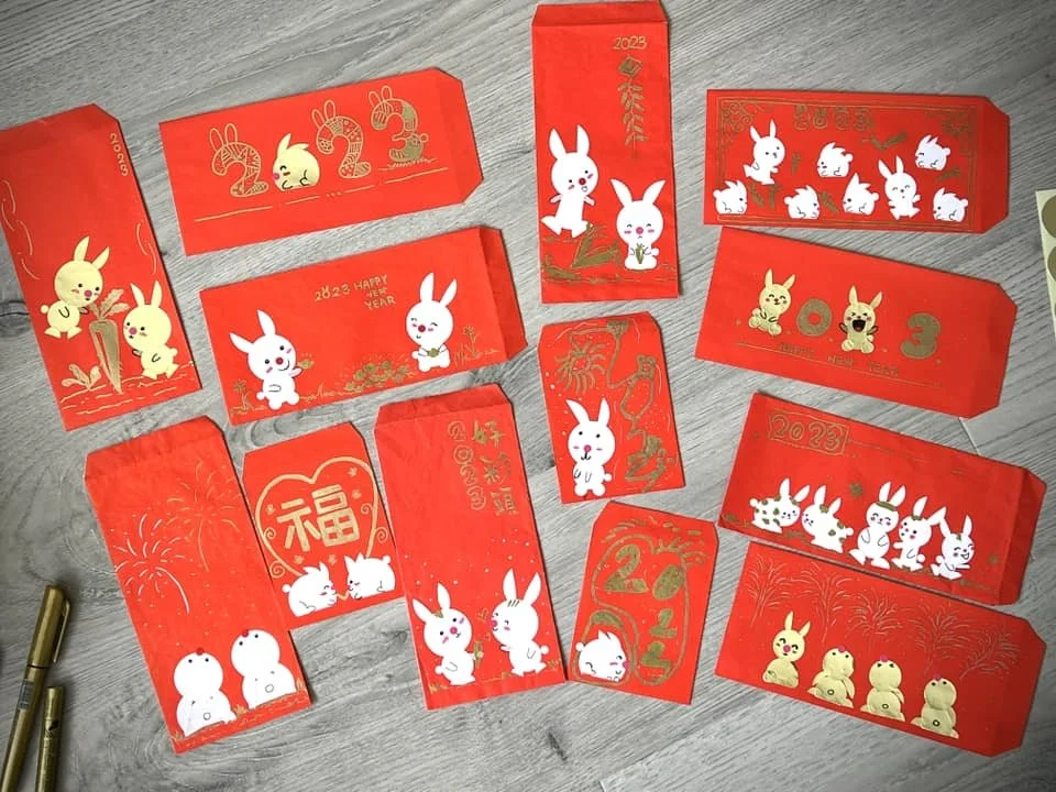 動手做兔年紅包袋！滾妹帶你用圓點貼做5款不同主題的兔子紅包