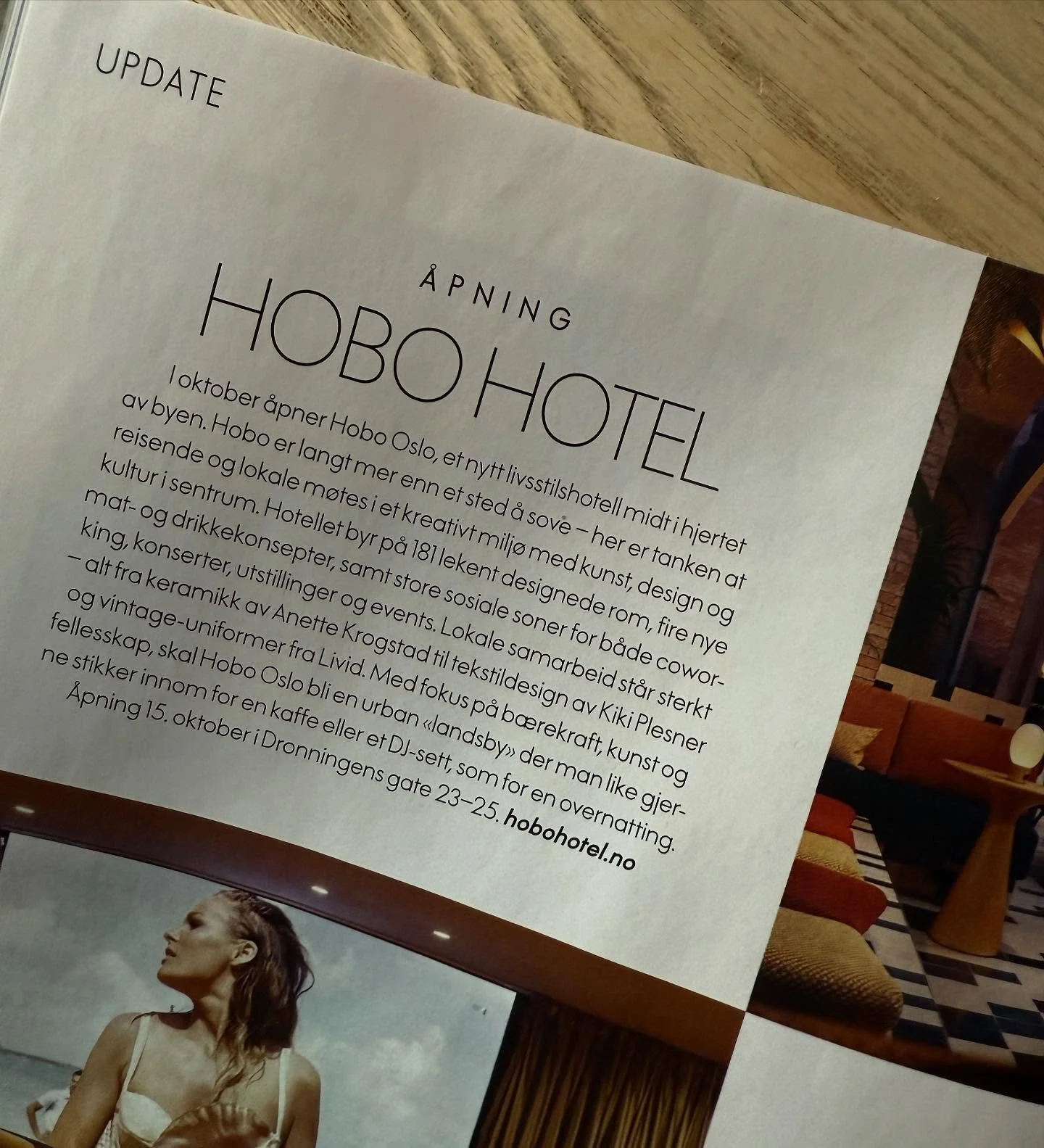 My collab with Hobo Hotel Oslo is mentioned in the latest issue of @ellenorge 🙌🏻 the hotel opens 15th of October, and I can&rsquo;t wait to see the sofas in the bespoke textile I have designed 🤩
@hobooslo The address is Dronningens gate 23-25