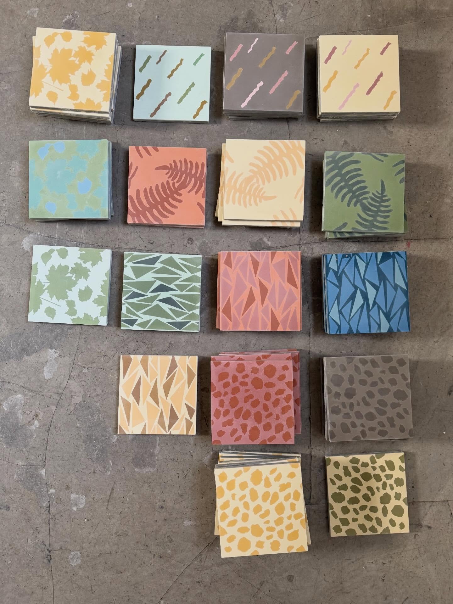 The new collection of sement tiles I designed for @farfarfliser is all about nature and colours - bringing nature inside 🌿 inspired by lush leaves and fern forest &laquo;bregner&raquo;, waves and the thin ice on water in spring and autumn. The tiles