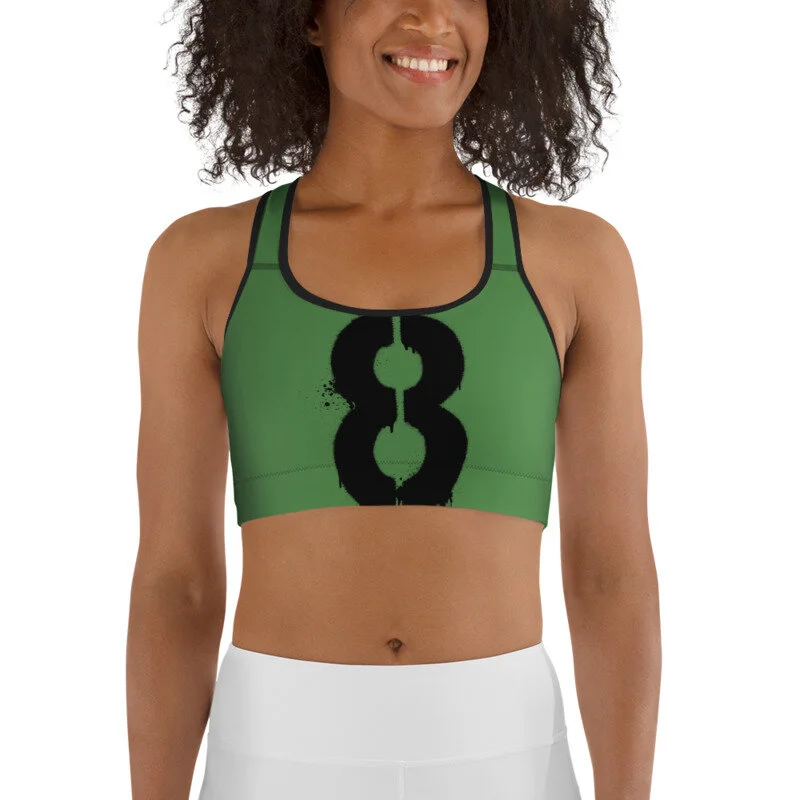 Green Logo Sports Bra