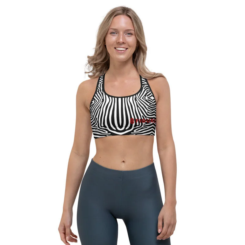 8 Figured Zebra Print Sports Bra