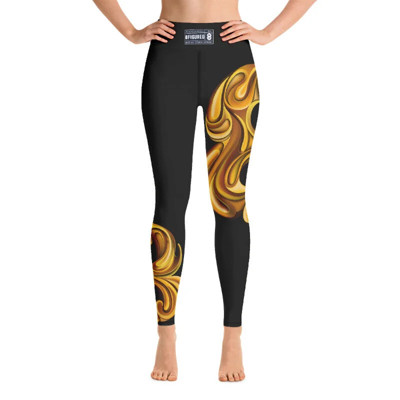 8 Figured Gold Logo Leggings  (Avail in 2 colors)
