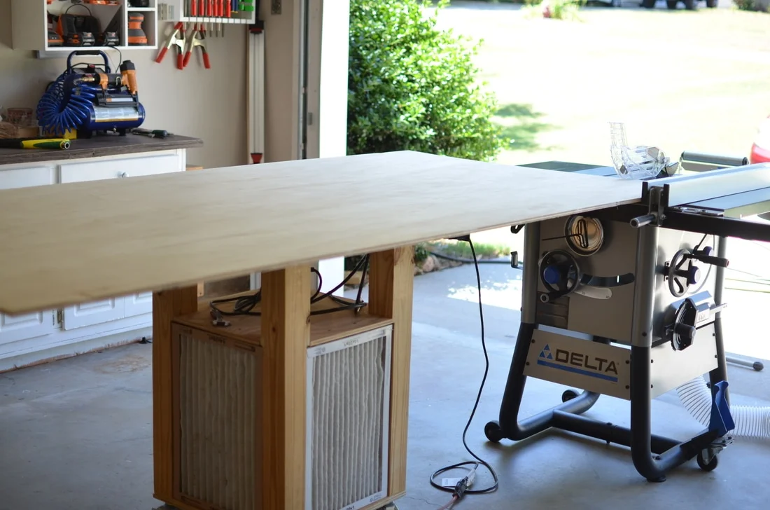 First step was simply ripping this 1/2" birch plywood sheet into pieces that were as wide as the cabinets. My goal was to make upper boxes that would sit on top of the cabinets and be flush.