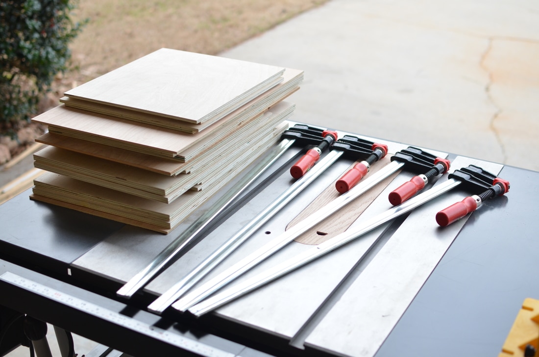 I use 4 clamps and a few support pieces and then just start boxing these together