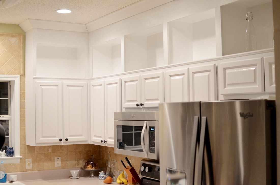 Unfortunately I was too busy assembling the moulding to take pictures, but here it is! Just caulk and paint left!