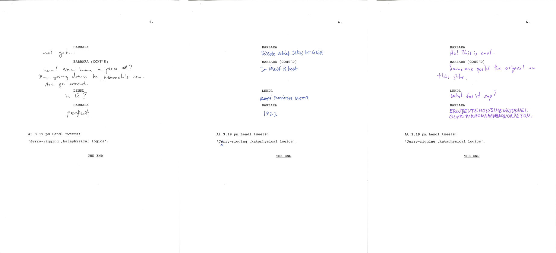 Above: Example of three co-existing digital shadows based on the same set of metadata from one participant, filled out by three participants.