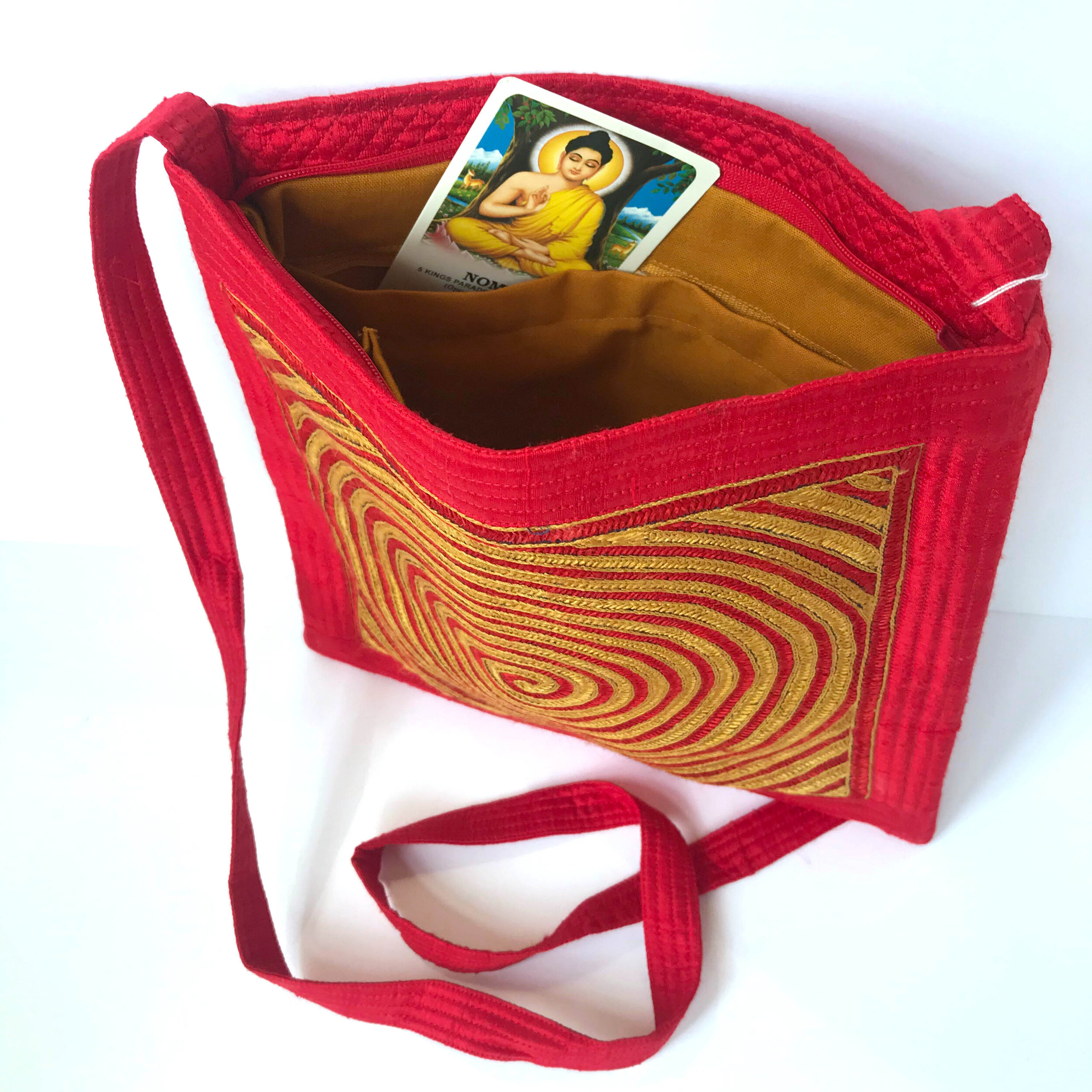 Large Spiral - Silk Hand Embroidered Bag