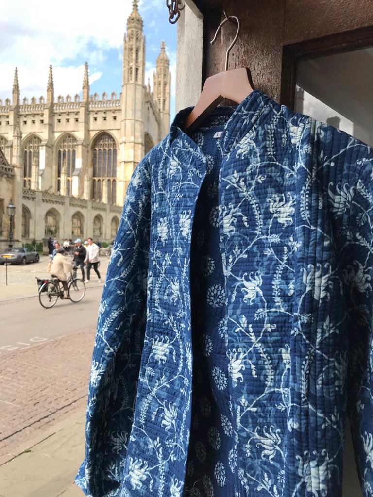 Handmade Printed Jacket From Jaipur blue with white flowers — Nomads  Cambridge