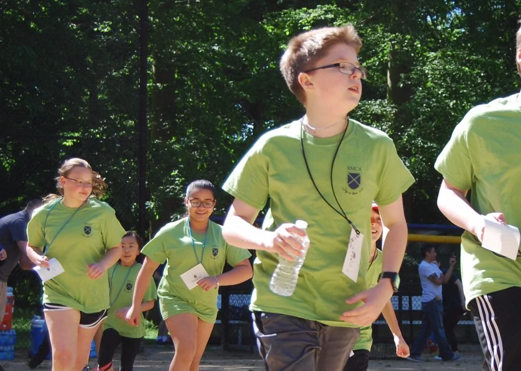 Students participating in our annual Jog-a-thon