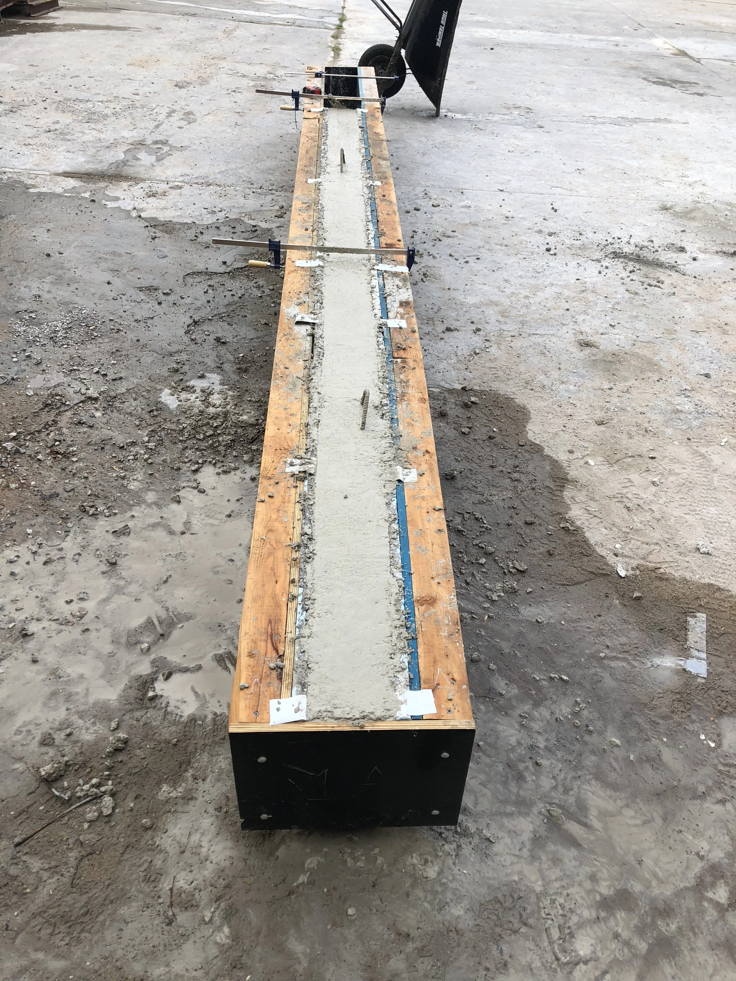 Fresh BCSA concrete in formwork
