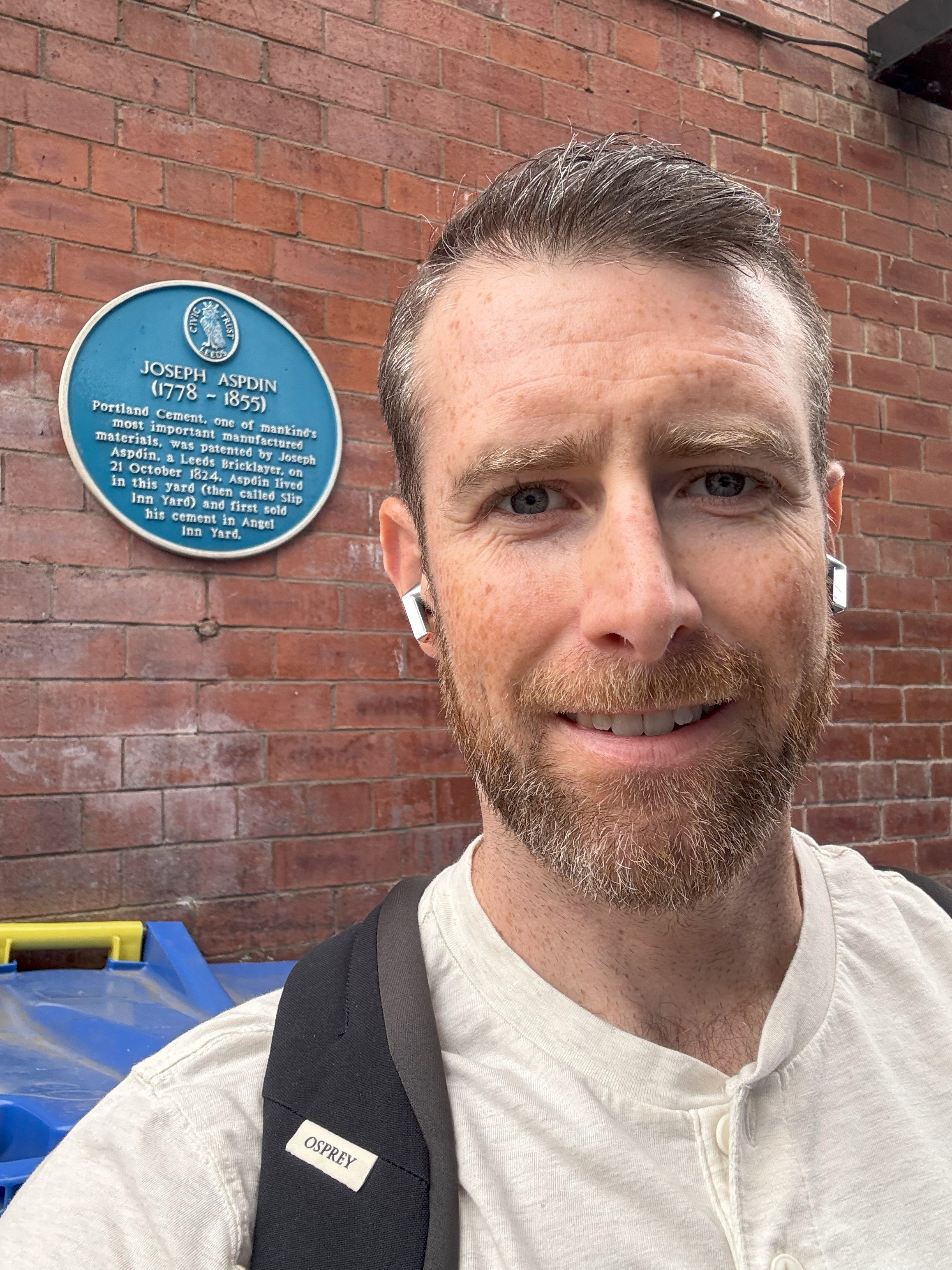 A visit to the famous Aspdin plaque in Leeds, UK