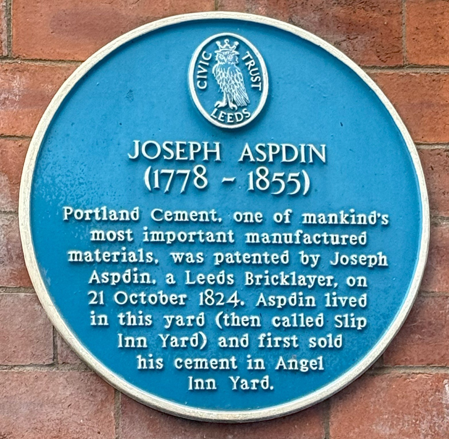 The Aspdin plaque