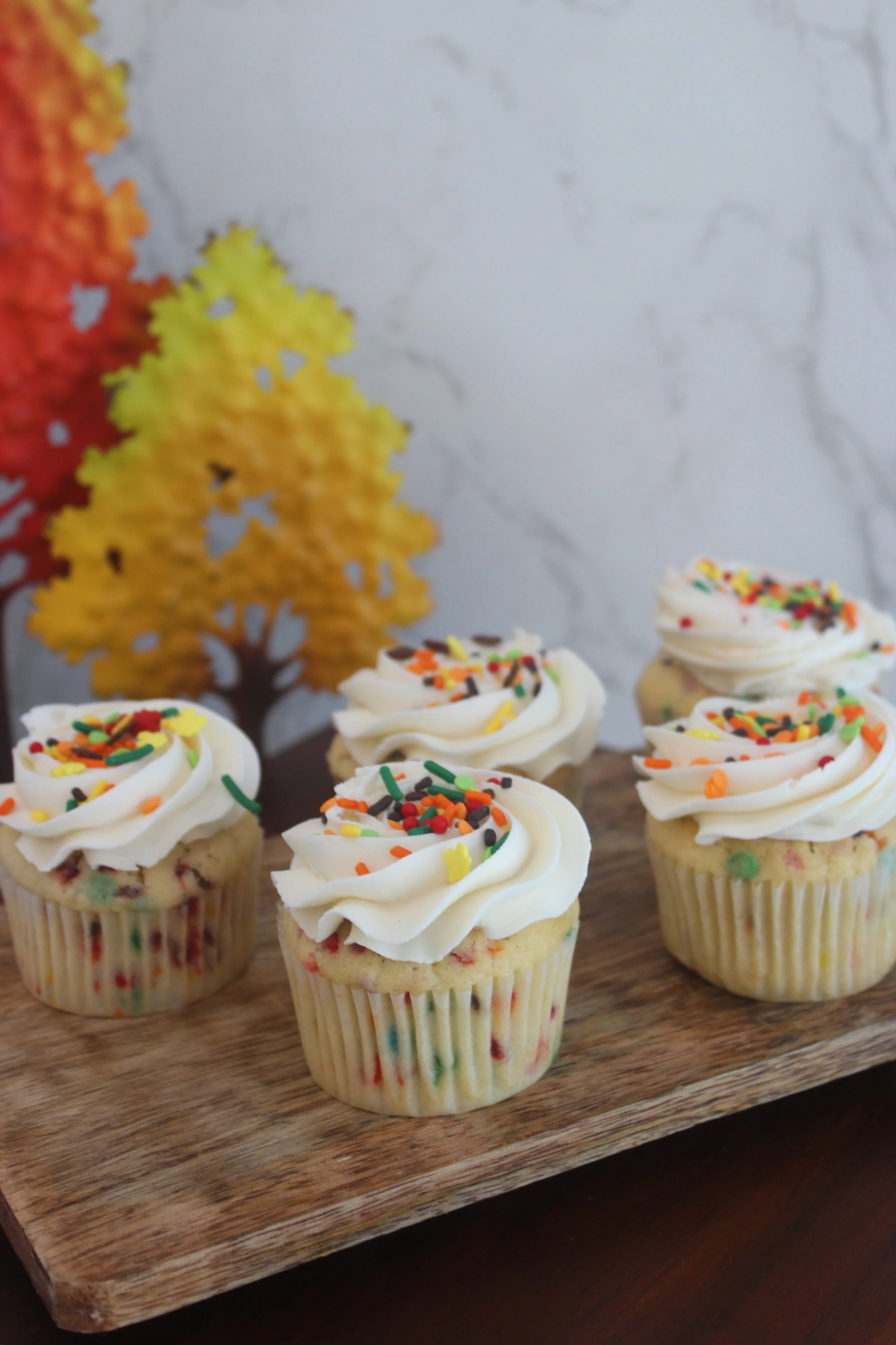 Fall-Fetti Cupcake