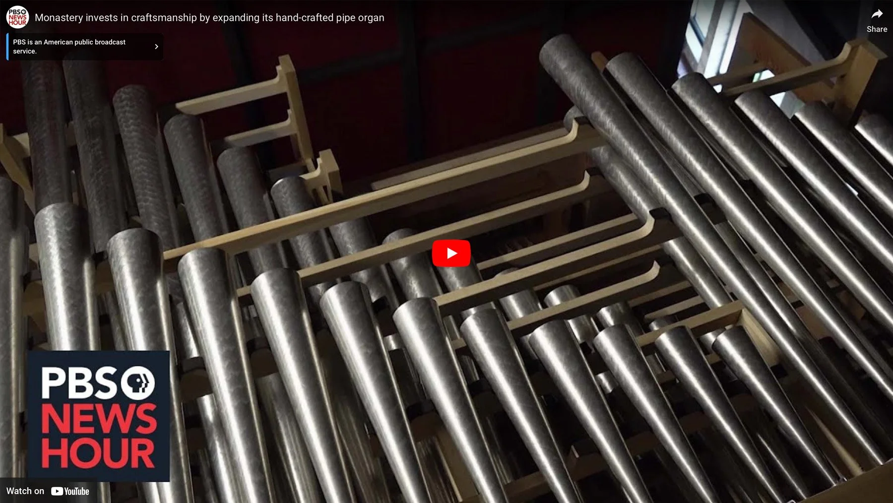 PBS Newshour Segment Featuring Abbey Organ Builders and Woodworking