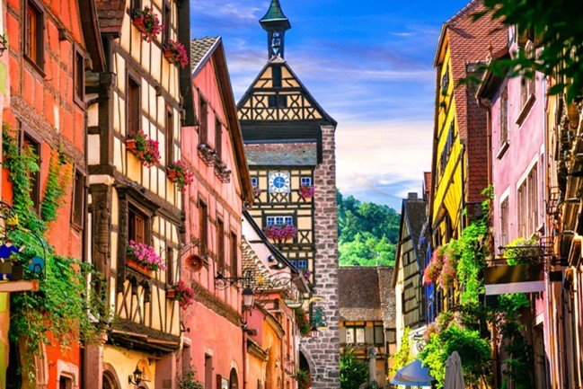 The fortified city of Riquewihr, Aslace, France