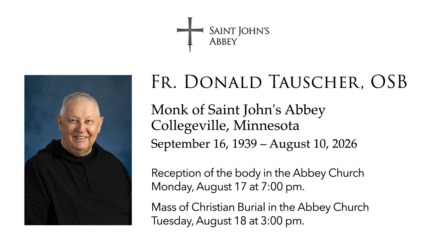 Mass of Christian Burial for Father Donald Tauscher, O.S.B.