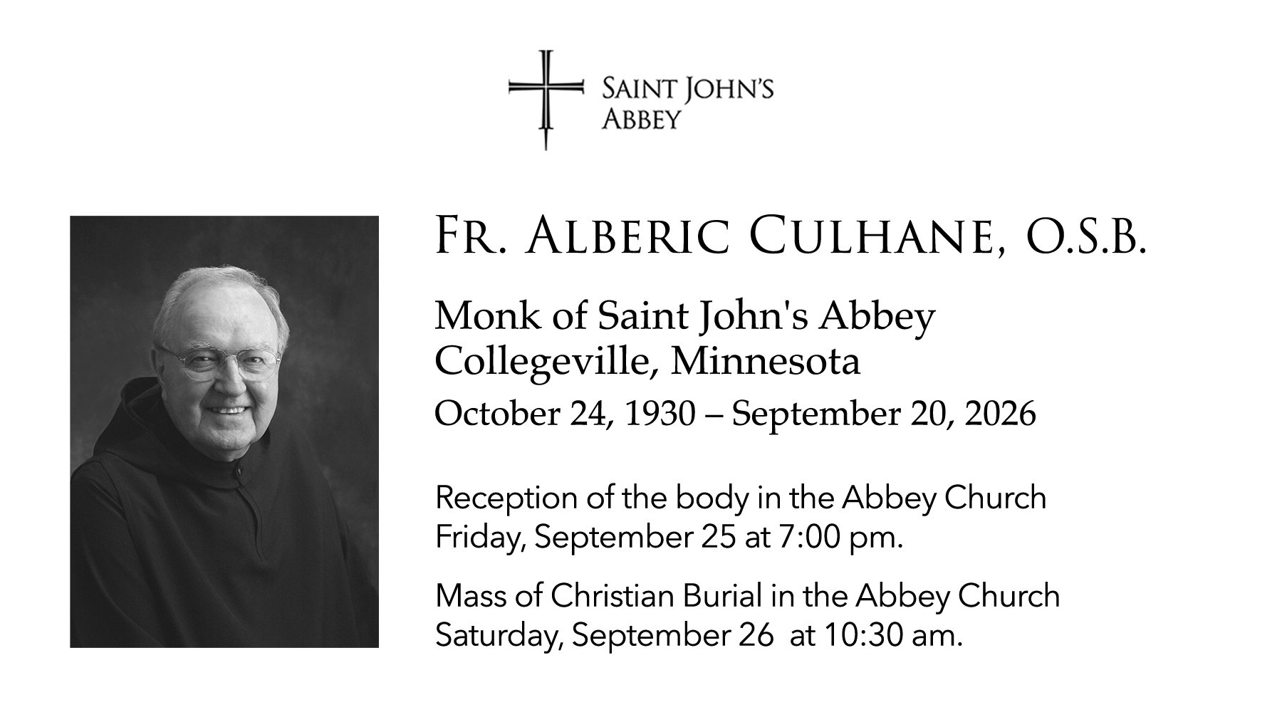 Mass of Christian Burial for Father Alberic Culhane, O.S.B. 
