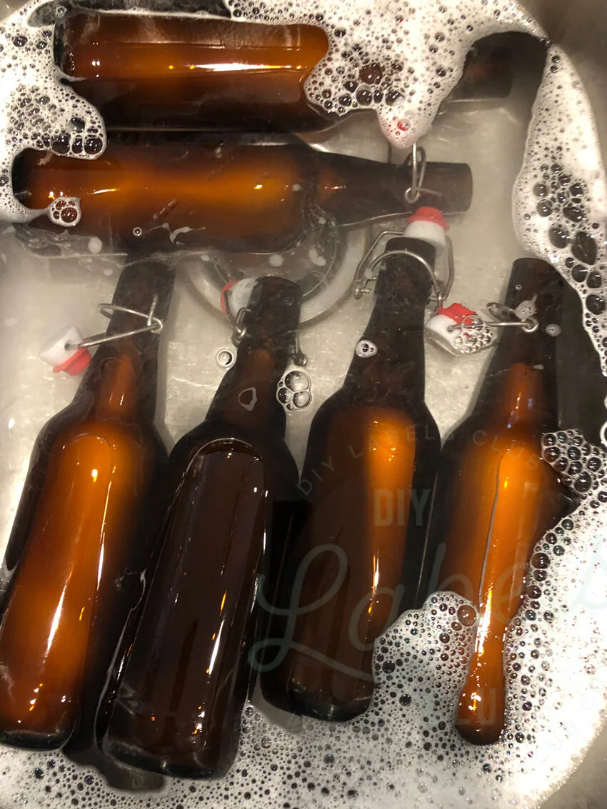 Prior to filling, I rinsed the bottles in hot, soapy water.