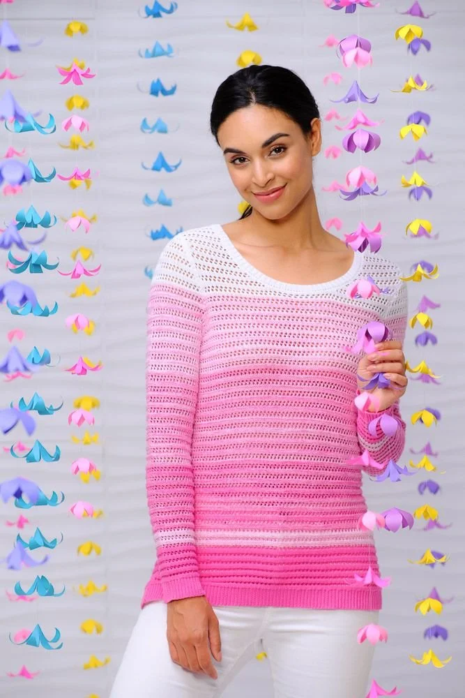 Elena Wang Sweater EW28075 Fuchsia SIZE MEDIUM — The Touchmark Shop