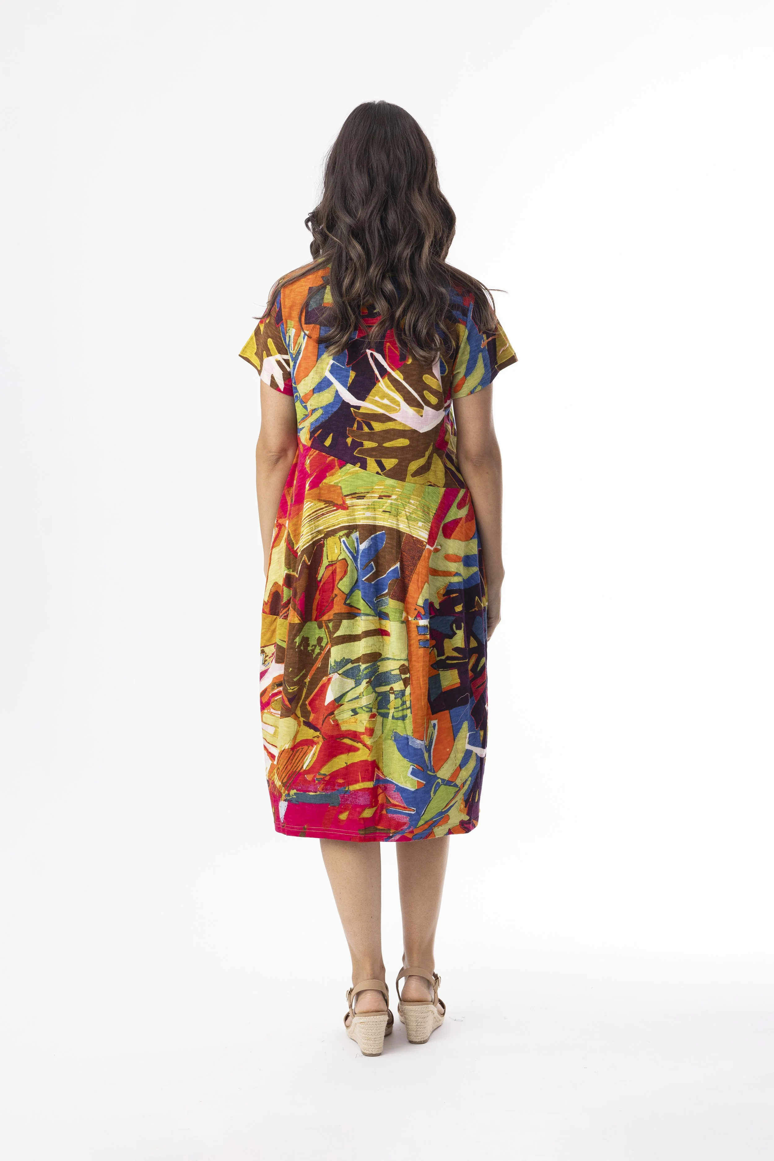 20151LR Fashion Dress Leaves-Red BACK.jpg