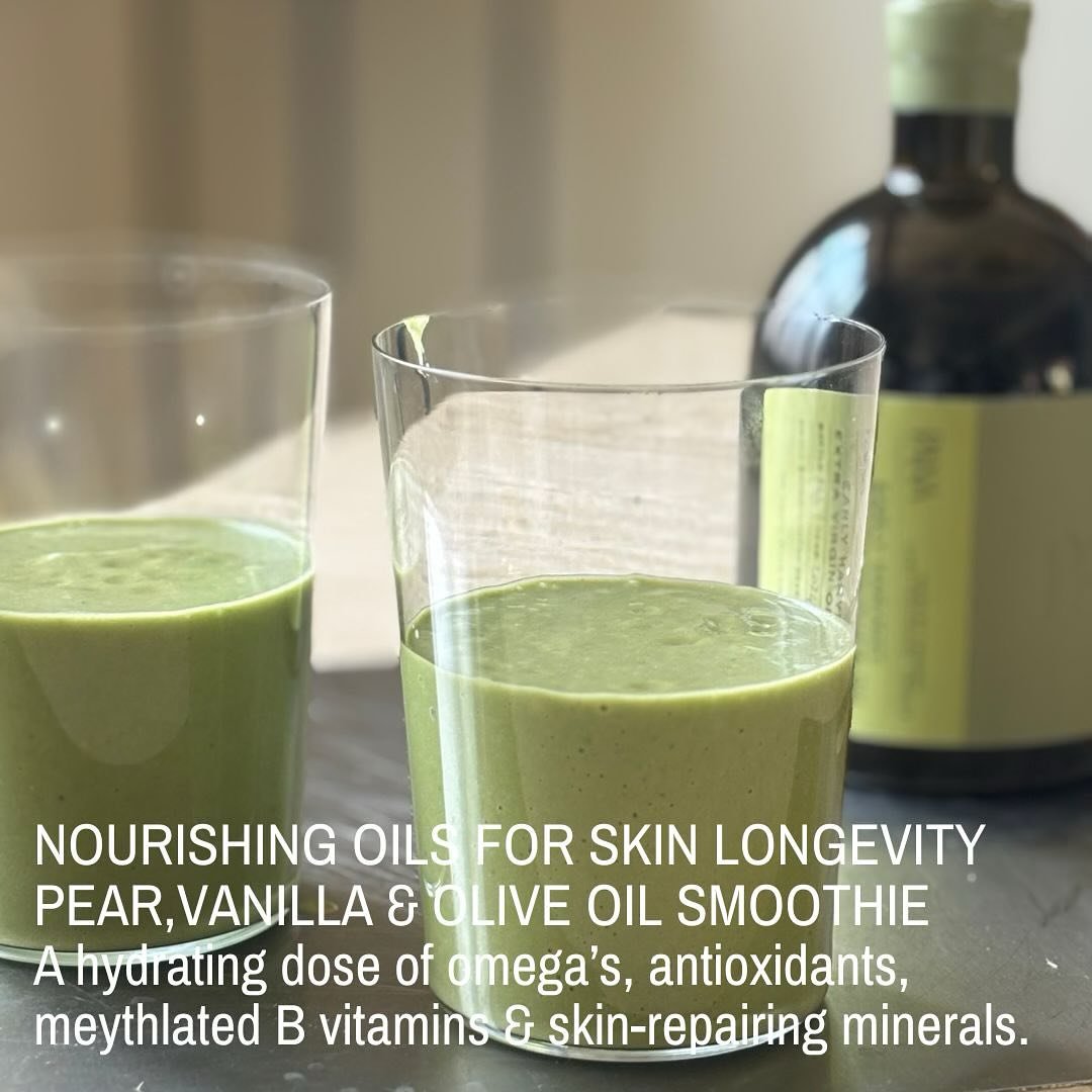Protect your skin from the inside out - supplement your smoothies with a good quality extra virgin olive. 

Essential omega fats and antioxidants are found in high amounts in extra virgin olive oil.  Include some daily to nourish, repair and calm ski