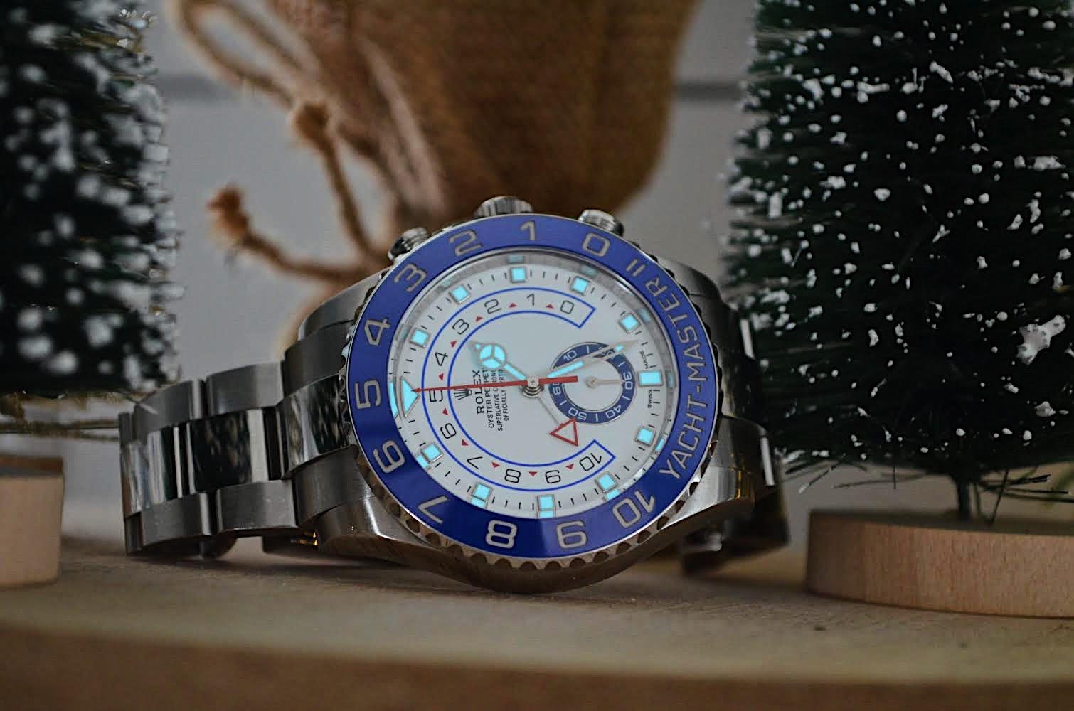 rolex yacht master two tone blue dial