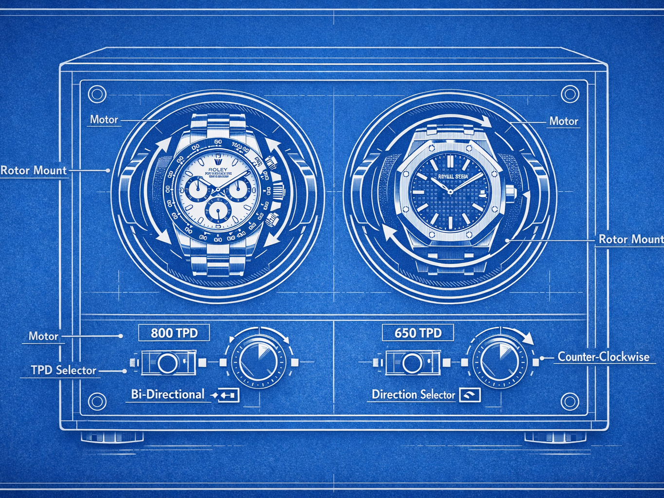 Illustration of Watch Winder Settings
