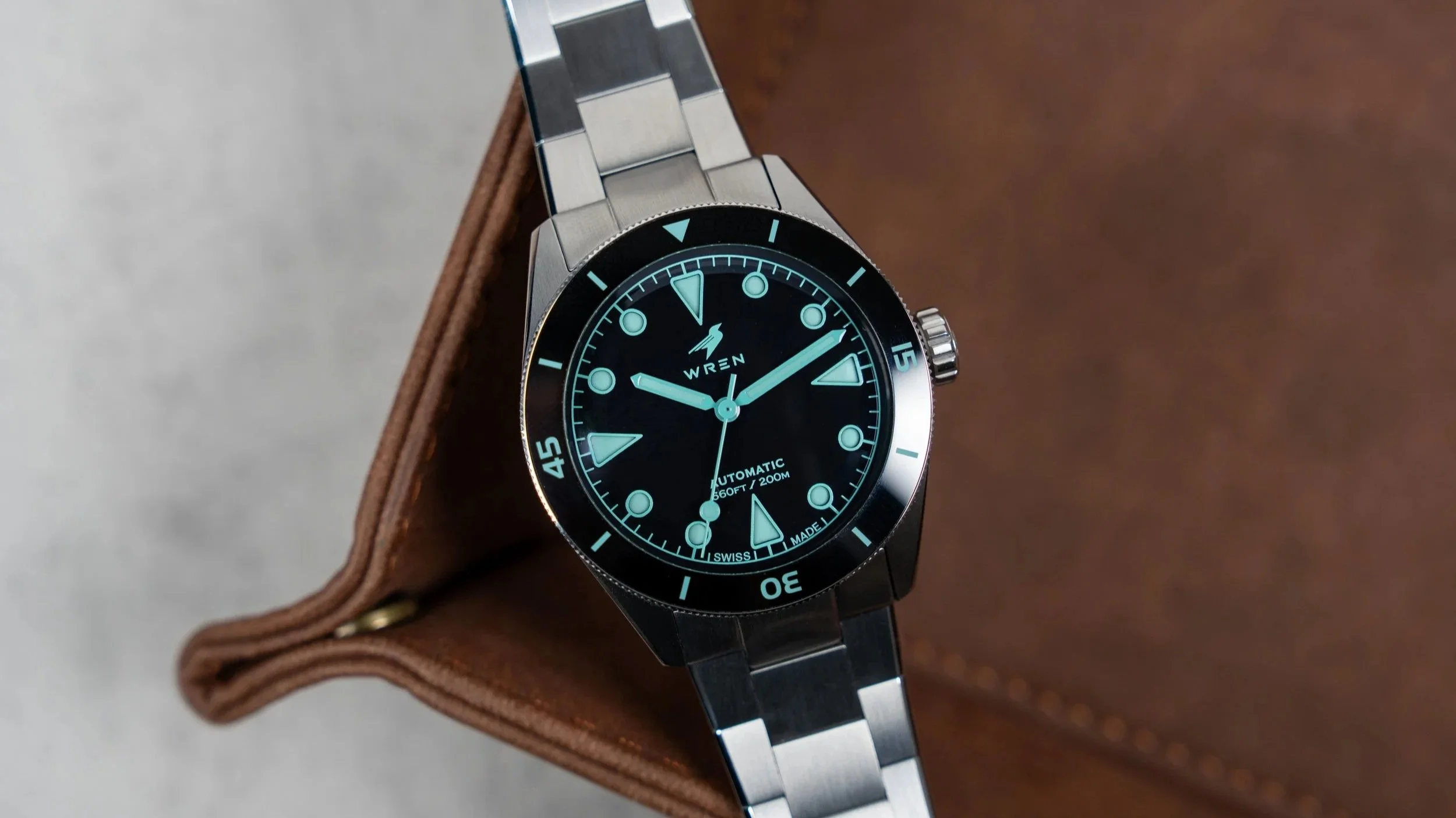 Wren's Diver One Abyss Uses the Darkest Practical Coating to Make a Dive Watch More Legible, Not Less