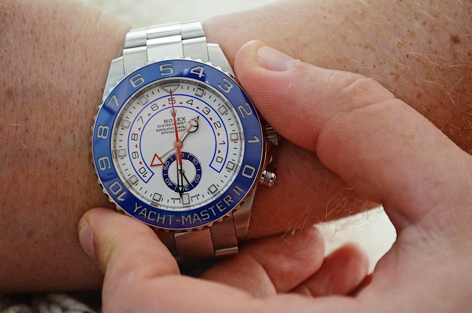 yachtmaster platinum on wrist