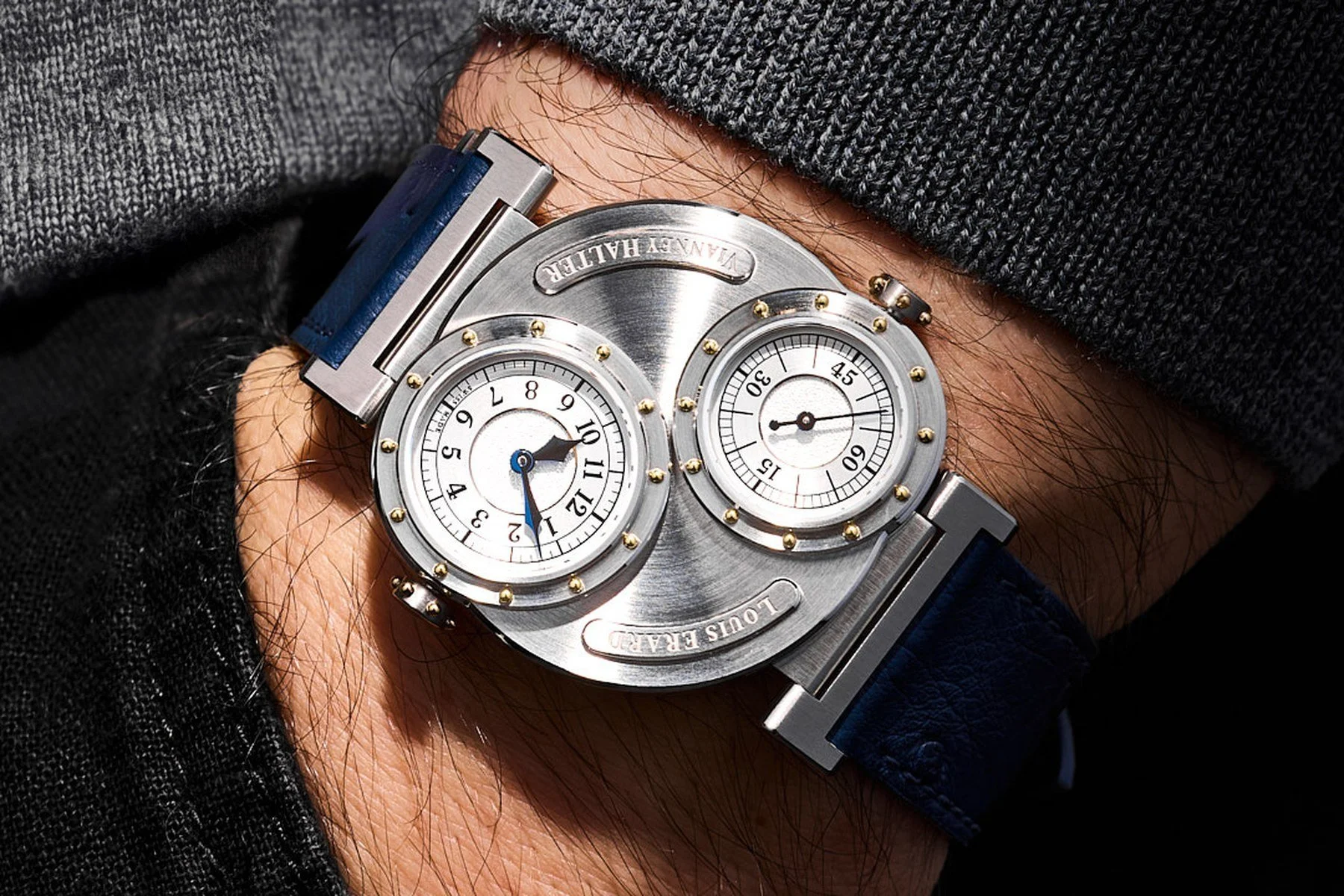 Louis Erard x Vianney Halter Futur Anterieur Silver on the wrist