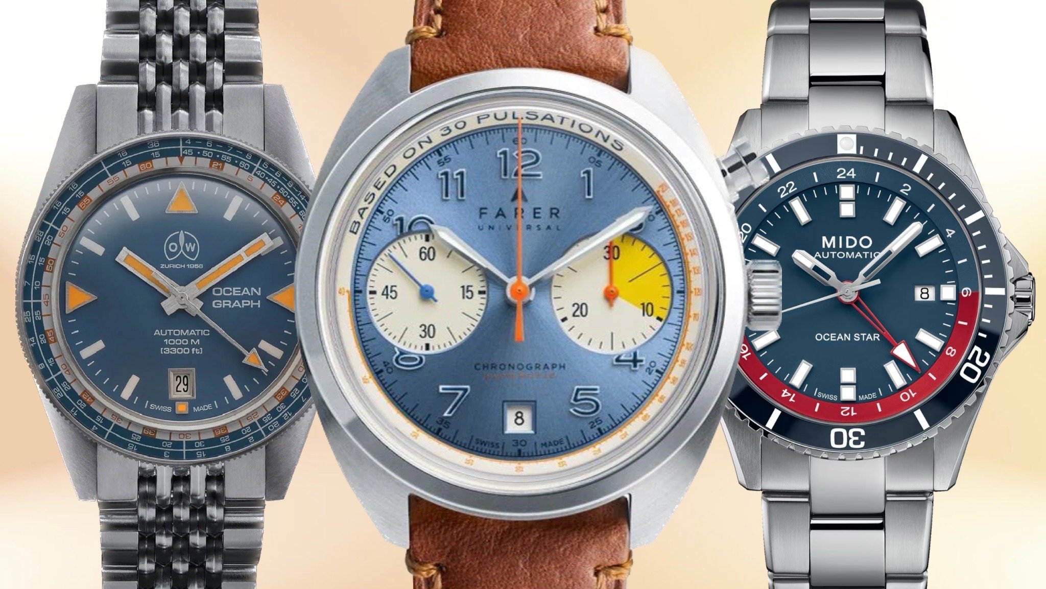 GOLDEN HOUR Mens Watch Fashion Sleek Minimalist Quartz Analog Mesh  Stainless Steel Waterproof Chronograph Watches for Men with Auto Date