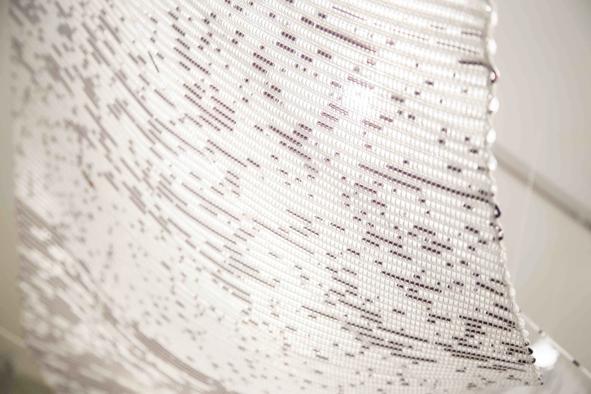 Victoria Manganiello & Julian Goldman, Computer 1.0 (Untitled #5), 2018 Natural and Synthetic Fiber and Dye; Polymer Tubing, Motor Pumps, Computer Code
