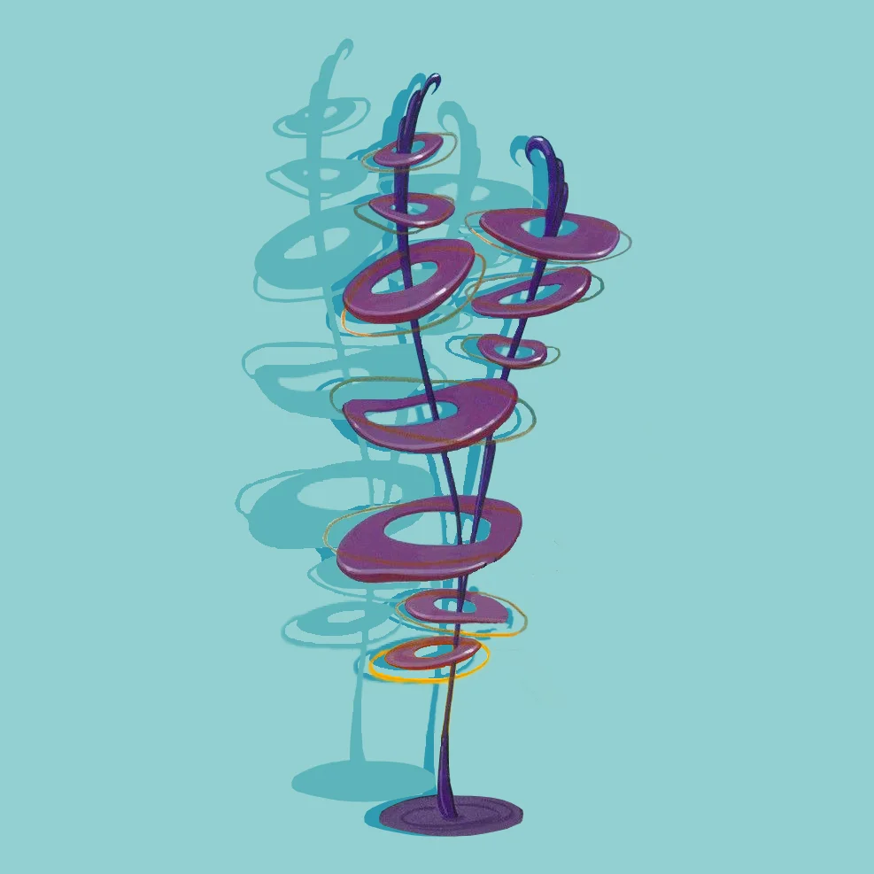 Is that thing on the left a genetic experiment, a Martian philodendron or a futuristic Barbara Hepworth sculpture?