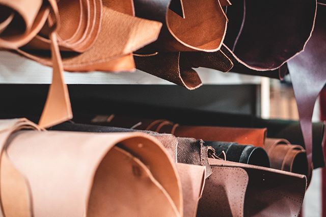 A peek behind the curtain at the types of material we work with. The shop smells awesome all the time, depending on how much you like the smell of leather. 🤷&zwj;♂️