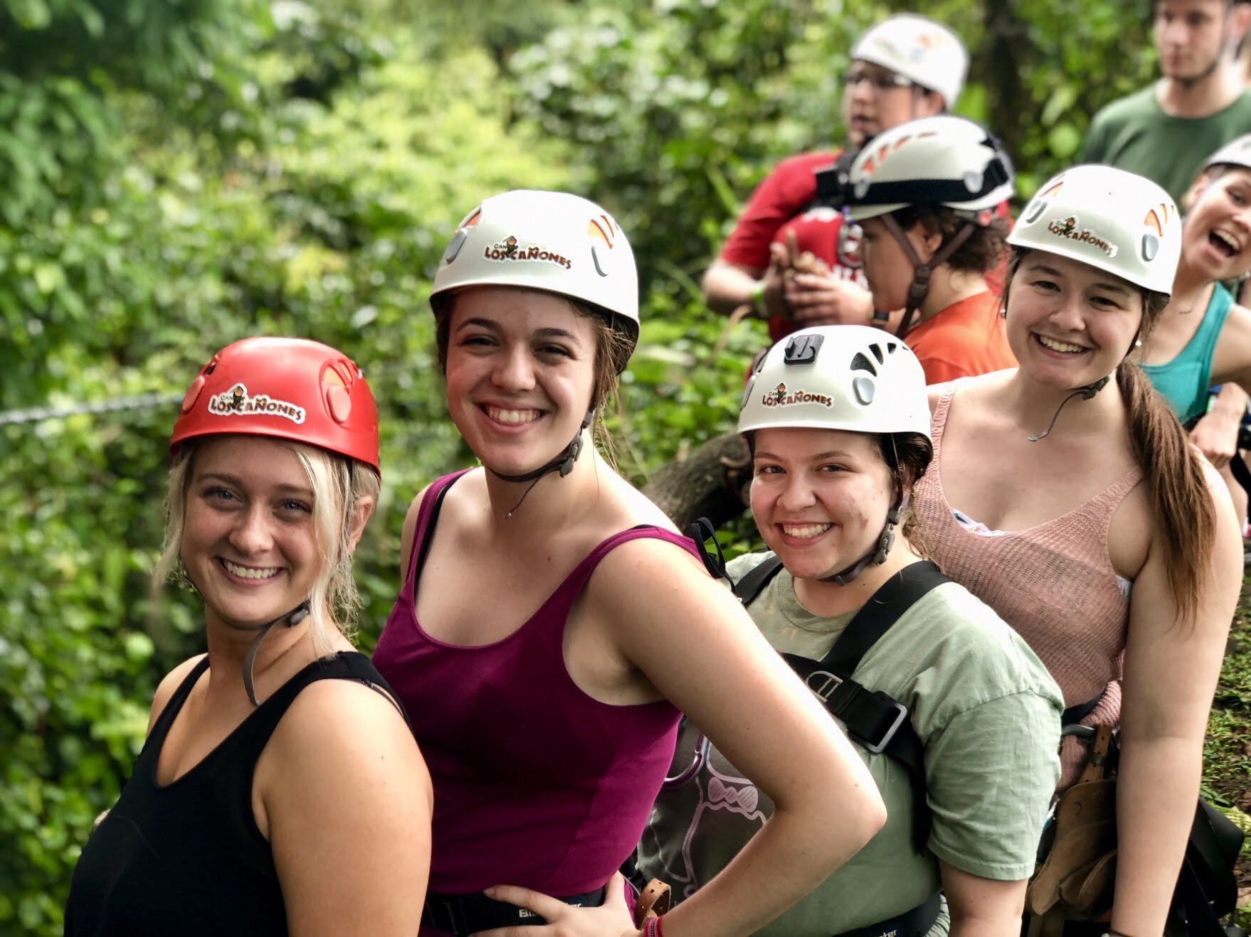 DiDi zip-lining with members of the WKU Chorale in Alajuela, Costa Rica
