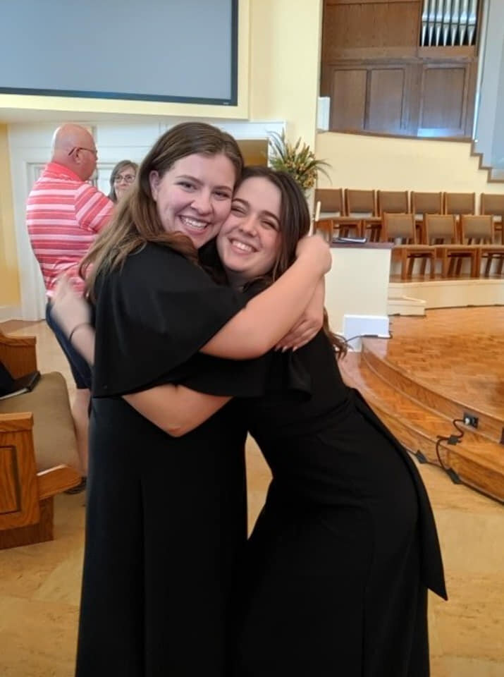 DiDi with her friend Hannah Morrow, soprano, after a WKU Chorale concert