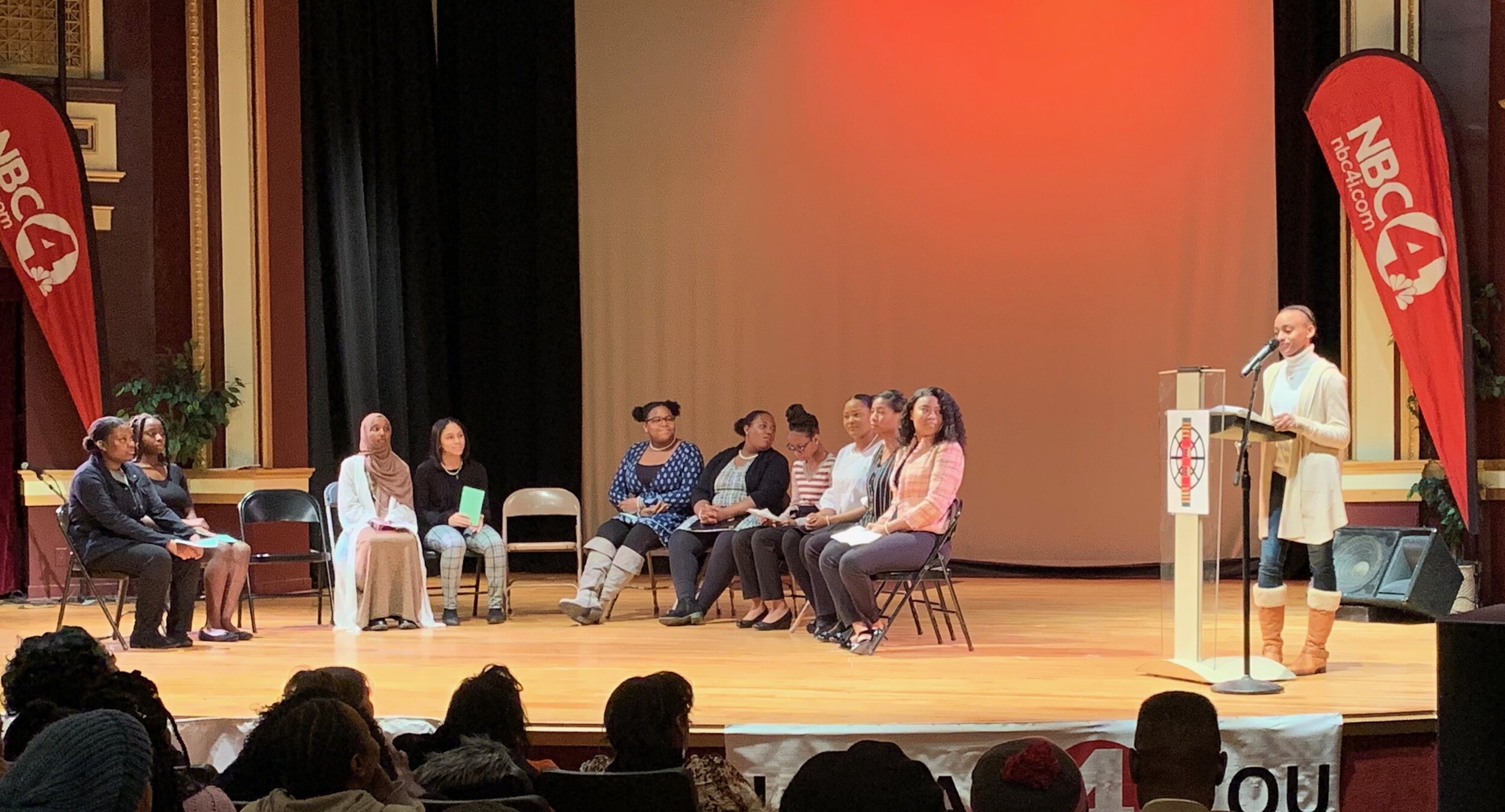  The girls were invited to share spoken word and poetry at the 2020 MLK, JR event at the King Complex in January. They performed in an exceptional way for an audience of over 400 people.&nbsp; One of the girls, Kelli Shivers received a standing ovati