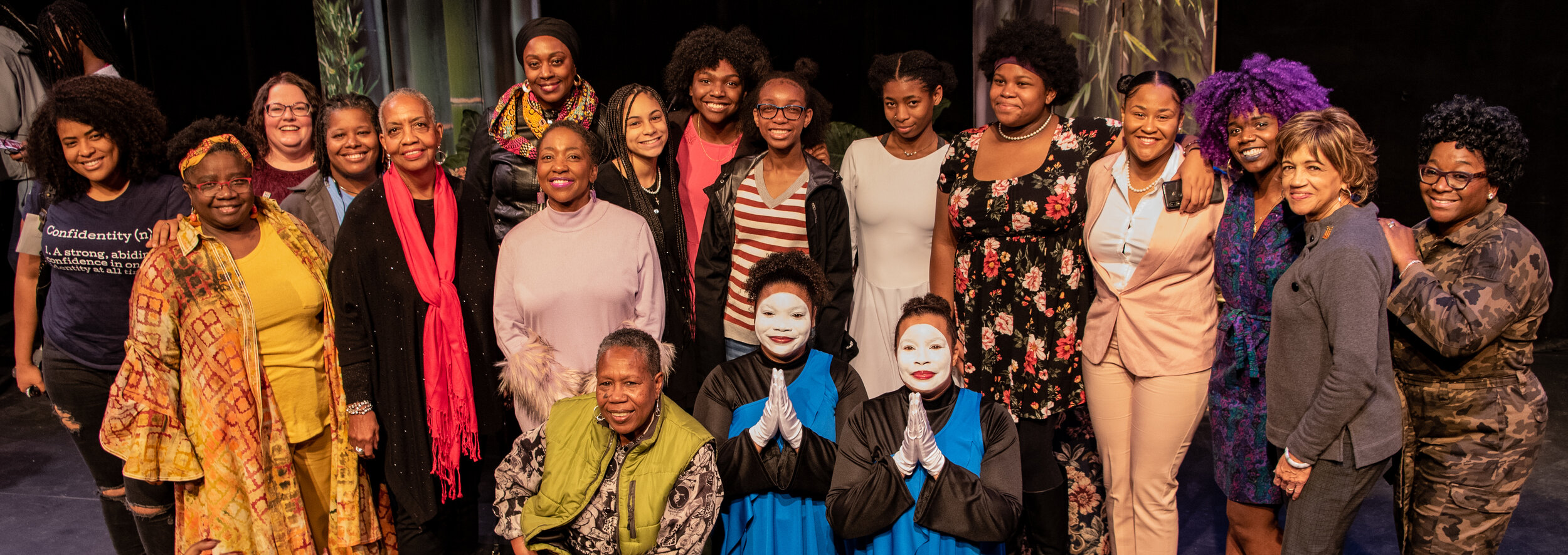  The entire cast of the Performance, the Rise Sister Rise Black Girl Think Tank, the adult sisters of the Rise Sister Rise Committee and the Performing artists at the “Who Am I As A Black Girl?” 