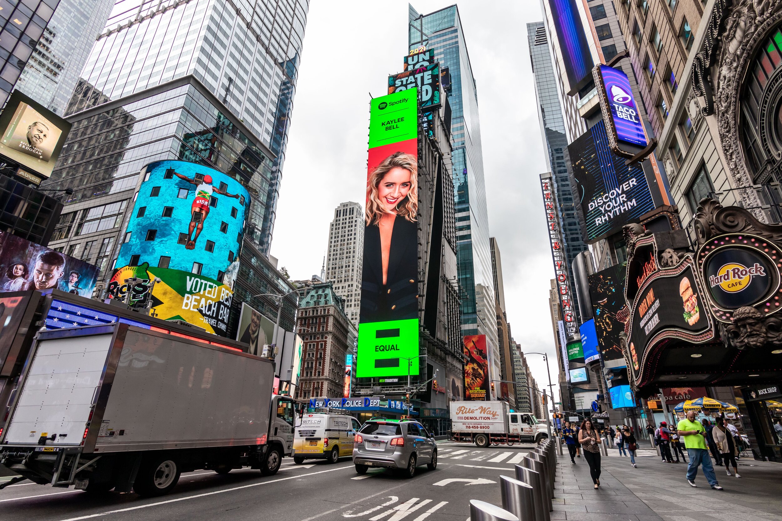 Bell tops Times Square in New York city