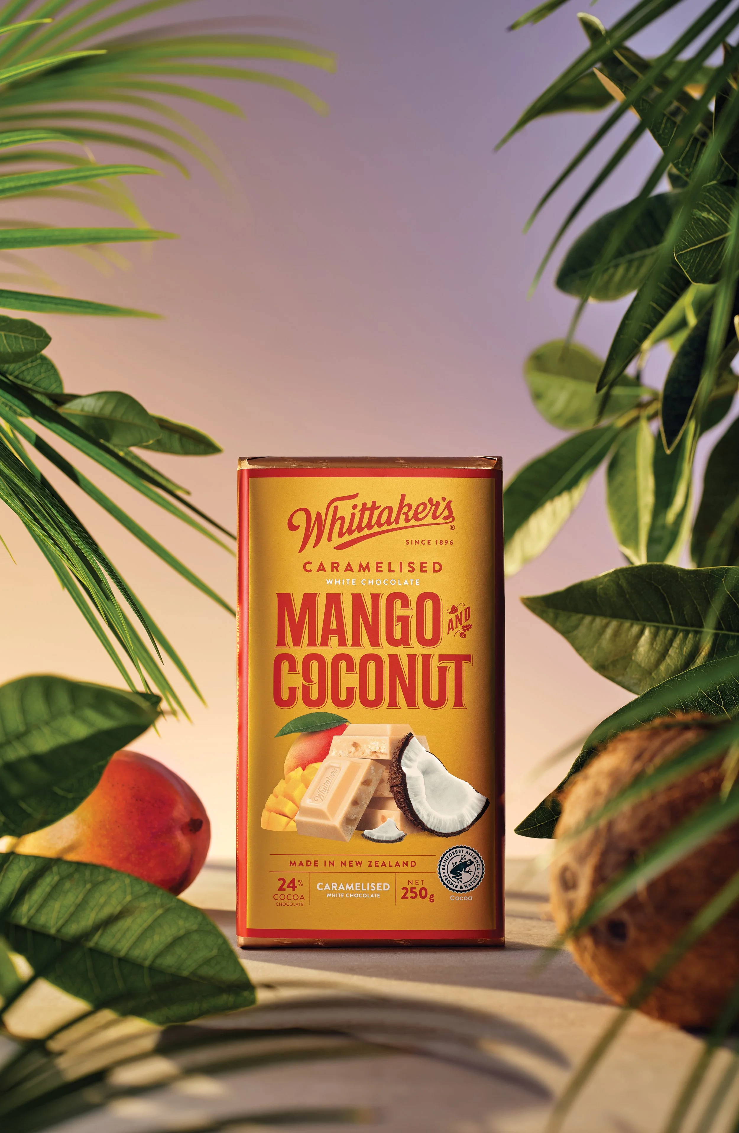 Unwrap a piece of paradise with Whittaker’s new Mango &amp; Coconut Block