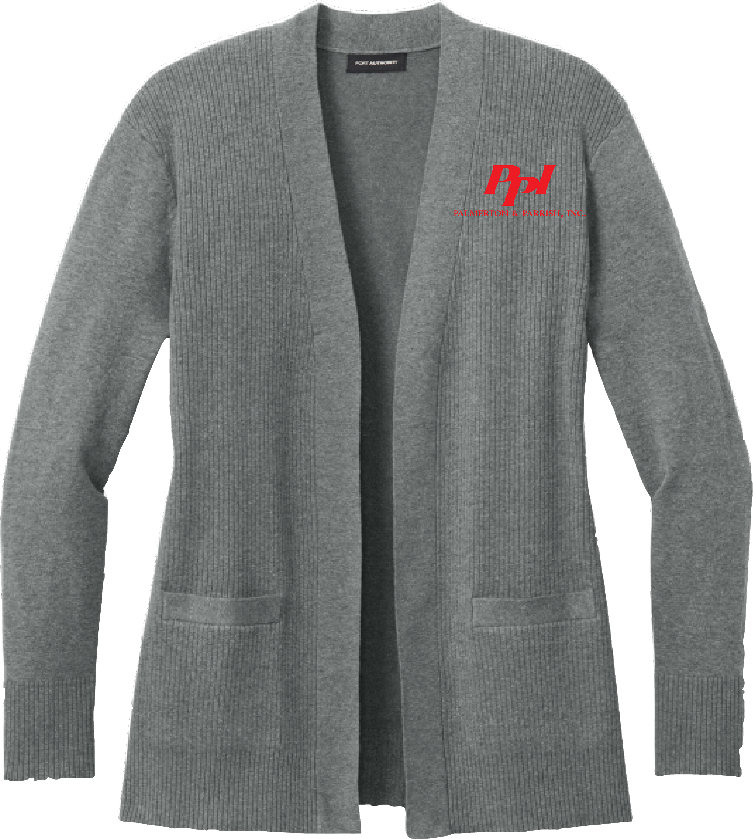 Port Authority- Women's Open Front Cardigan Sweater- (LSW2890)- Grey.png