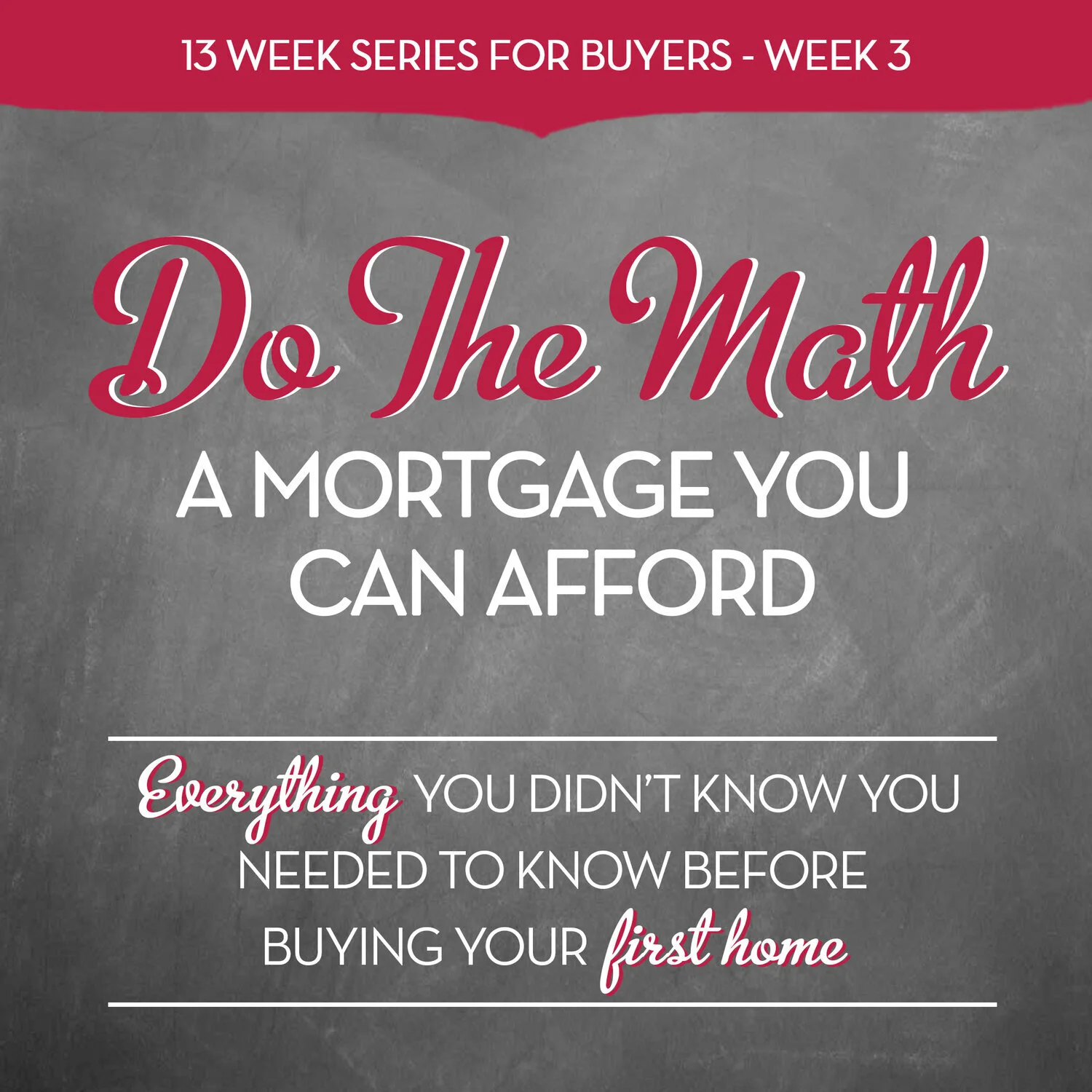 Do the Math! A Mortgage that You can Afford