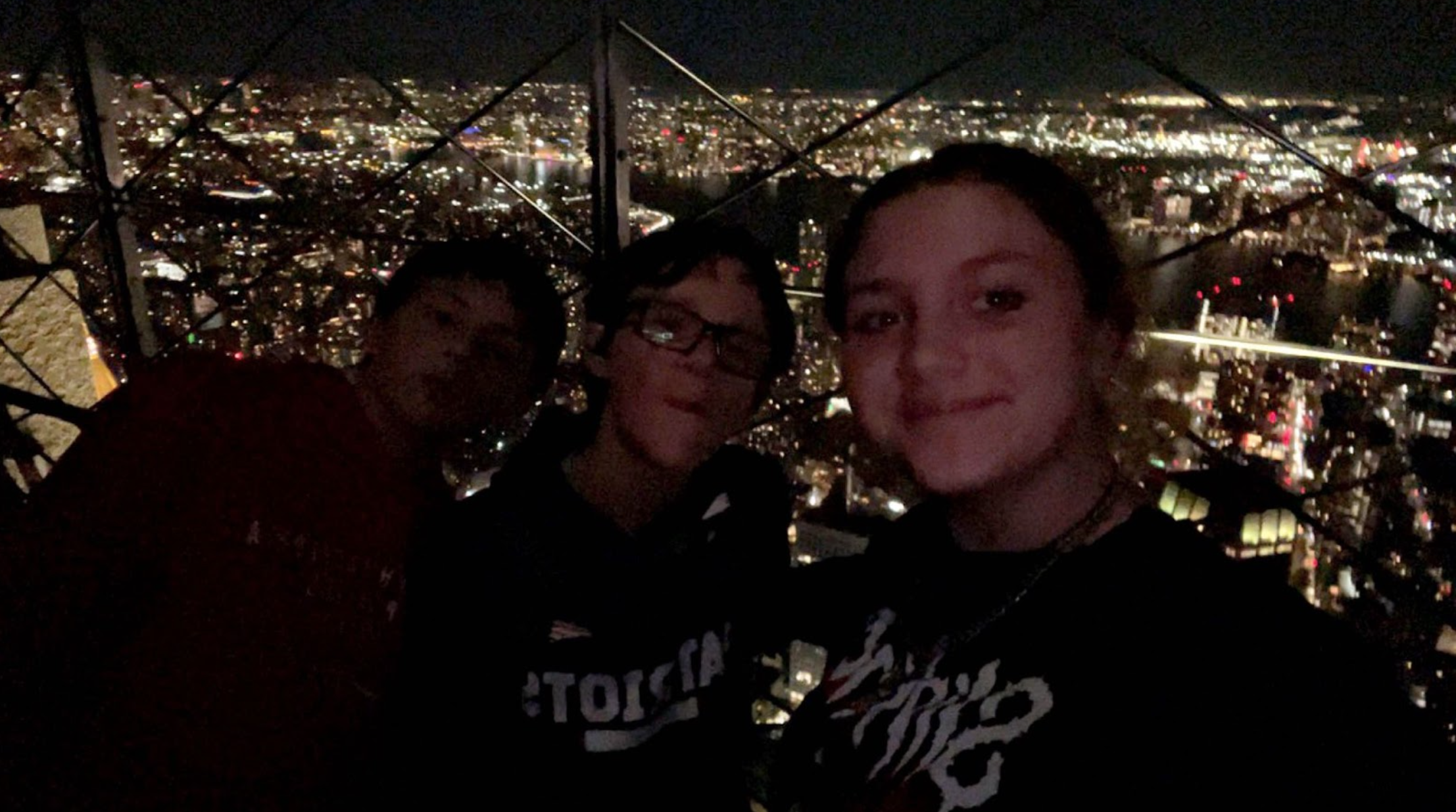 Students at the top of the Empire State Building by Catherine P
