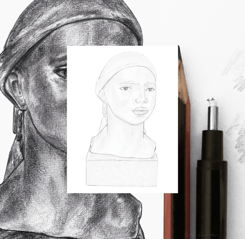 "A Child of Africa" bust sketch