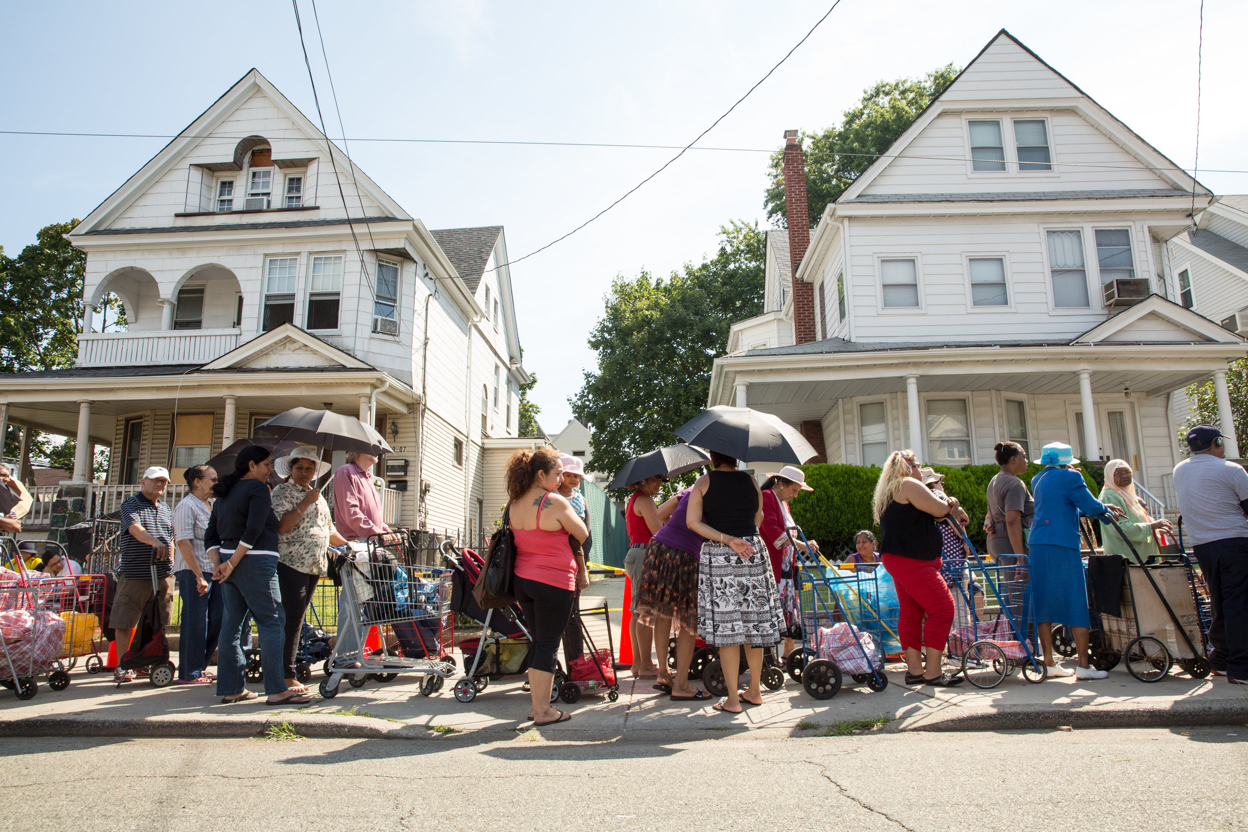 Every day in New York City, thousands of people stand in line for hours, waiting for a bag of groceries at local food pantries. Originally conceived as an emergency ration, with staples for three meals for three days, a pantry visit is the new normal for families whose incomes can no longer keep pace with the cost of living.