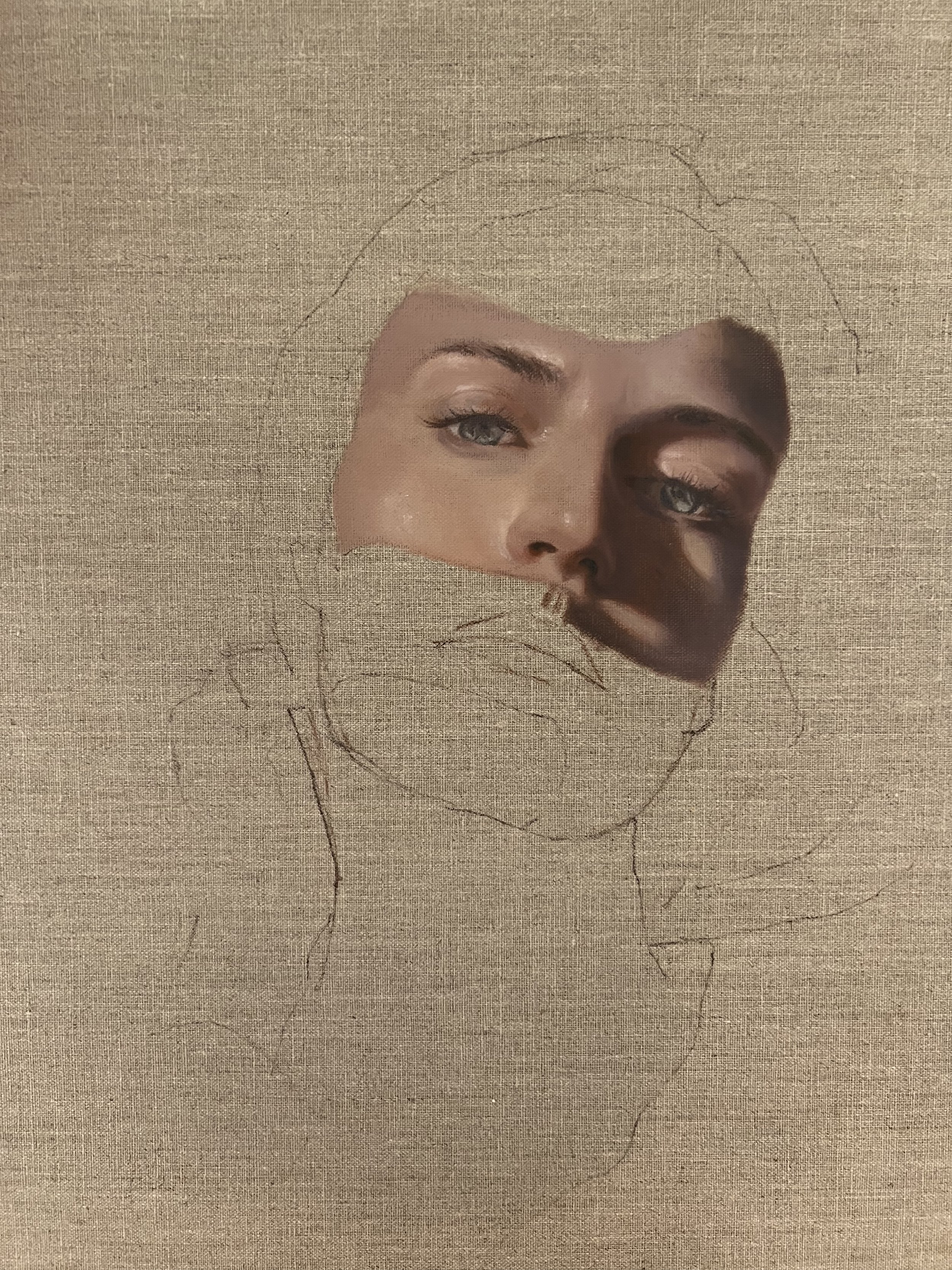       Self Portrait   oil on linen  16x20 