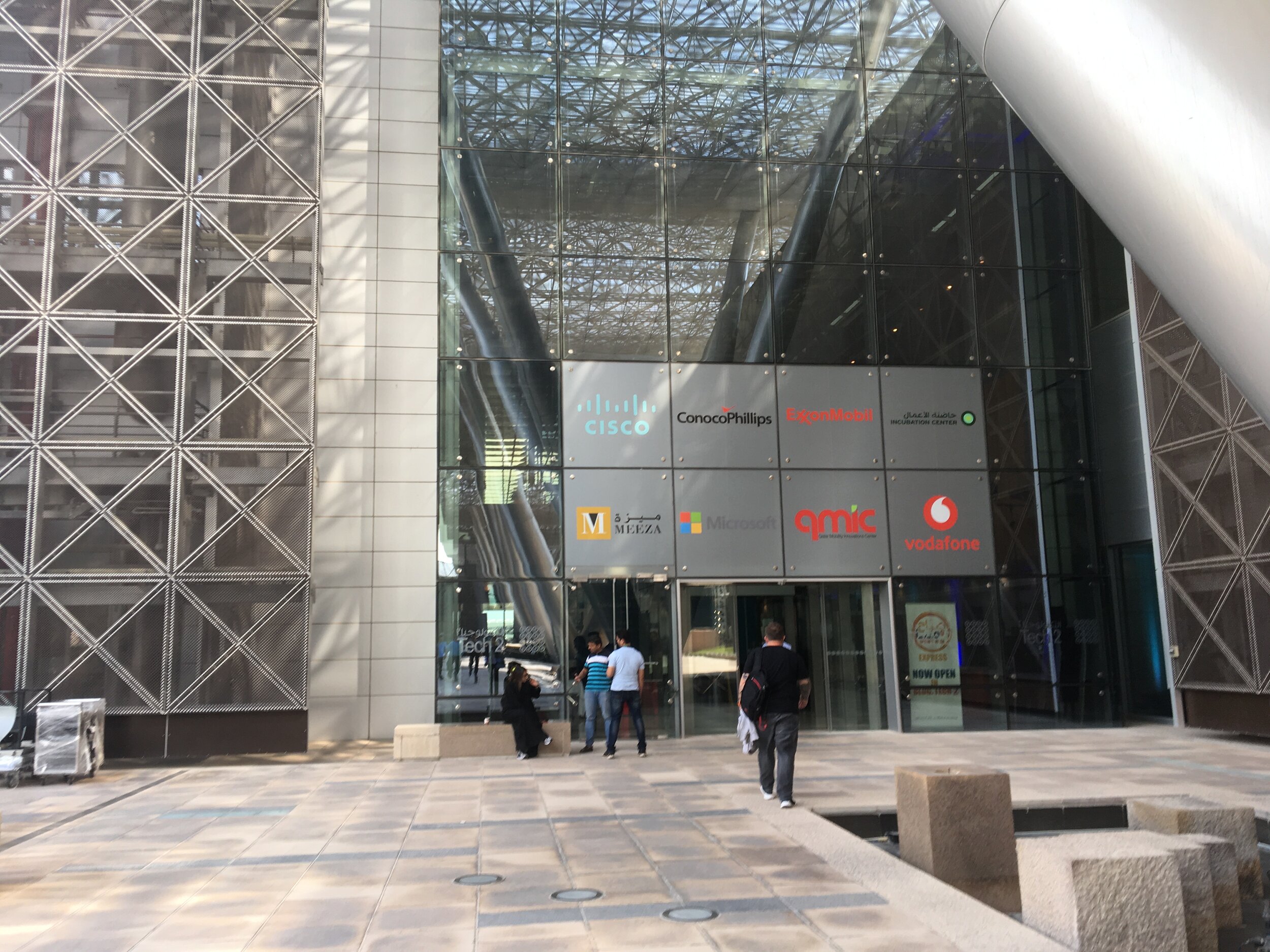 Entering in to the Qatar Science and Technology Park where the innovation and incubation happens in Doha.