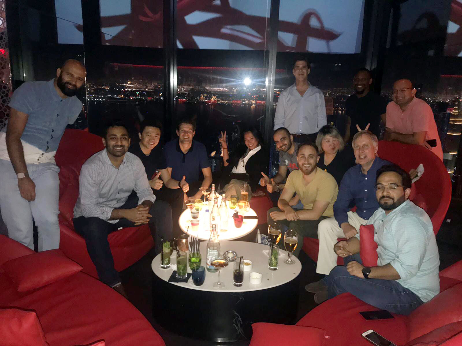 Fun night out with the gang. We toasted to Scott and Chris Birthdays. Intended to be a surprised but when we ALL communicate via Slack . . . not so much :)